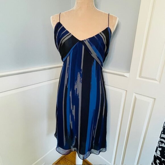 Halston Heritage Romantic Flowy Handkerchief 100% Silk Mini Dress Large - Picture 7 of 12